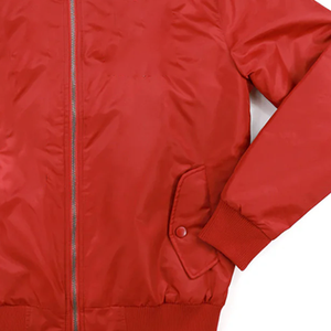 Blouson Bomber Matelassé en Coton Rouge Premium Coupe Slim Printemps Imperméable avec Poches Zippées Isolées pour Unisexe - Product Image 4