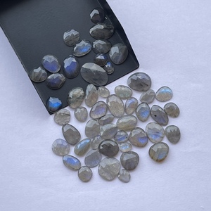 Piedra de labradorita gris Natural de 10mm, 12mm, 16mm, tamaño libre, corte de Rosa facetado, rebanadas de Polki, fabricación de joyas DIY, anillos colgantes sueltos - Product Image 3