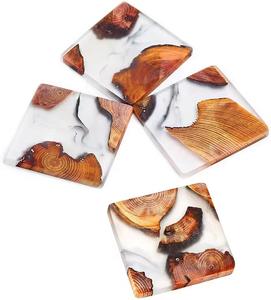 Sous-verres ronds en résine support écologique personnalisable ustensiles de cuisine ensemble de sous-verres de table vente chaude décoration de table - Product Image 2