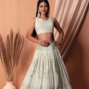 Hermosa ropa de boda con lentejuelas e hilo bordado trabajo - Product Image 1