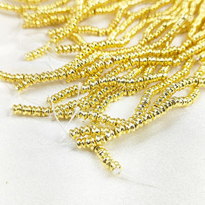 Perles en métal plaqué or de 8 pouces de long, petites perles tubulaires creuses, composants de bijoux, grossiste pour la fabrication de bijoux - Product Image 5