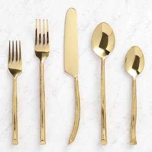 Juego de cubiertos niquelados con mango de resina azul, cuchillo de acero inoxidable, tenedor, cuchara, mejor precio al por mayor - Product Image 6