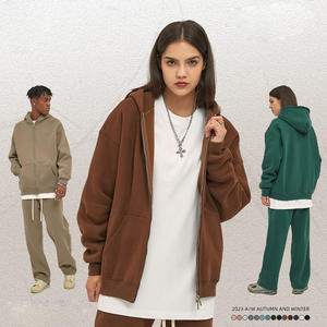 Logo personnalisé délavé à l'acide de haute qualité 100% coton Vintage Hoodies unisexe surdimensionné 3D Puff partout impression Full Zip up Hoodies - Product Image 5