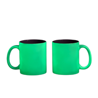 Tasses à café café lait tasse de voyage avec poignée lueur dans le noir Sublimation céramique sensible à la chaleur céramique 11oz tasses à thé