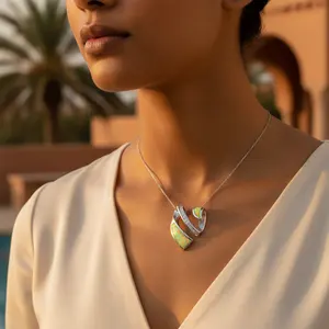 Pendentif en argent 925 avec accents de diamants, cadeau élégant pour femmes, pendentifs et breloques en diamants - Product Image 2