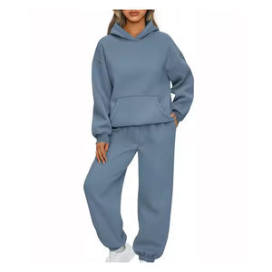 Conjunto de chándal de mujer personalizado al por mayor, chaqueta cómoda con cremallera y pantalones de Jogger para gimnasio, correr, fitness y ropa informal diaria - Product Image 1