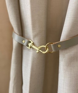Leather Curtain Minimalist Tie Back, Handmade Genuine British Leather - Product Image 2