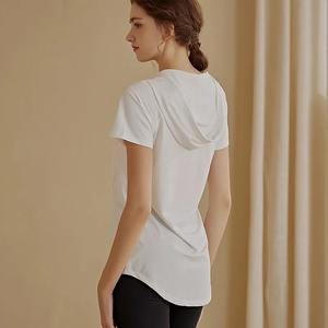 Talla grande, algodón/fibra de bambú listo Stock mujeres en blanco 100% algodón camiseta Casual Top transpirable camiseta Mujer - Product Image 1