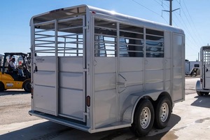 Remorque pour chevaux de 13 pieds, tout-terrain, pour le transport de bétail, à double essieu, avec cuve métallique, pour usage agricole et routier - Product Image 4