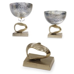 Bol de centre de table en aluminium Métallique Moderne Décoratif Accent de table Décoration intérieure Conteneurs illimités Design Unique Artistique - Product Image 3