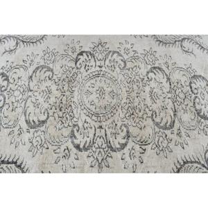 พรมขนาด 4.1x7.9 ฟุต, พรมวินเทจสไตล์ตุรกี, พรมขนสัตว์สีเทาสไตล์ตะวันตกเฉียงใต้ - Product Image 4