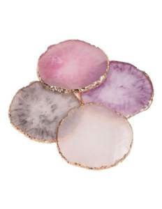 Luxury Flower Epoxy Resin Coasters With Gold Foil Decorative Epoxy Resin Coasters Plate Crafts Epoxy Resin Coasters Tablemats - Product Image 6