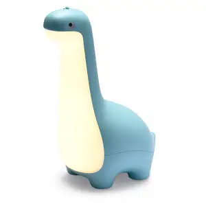 Luminária noturna de dinossauro fofa, mini lâmpada recarregável portátil para decoração de quarto, iluminação noturna LED para crianças