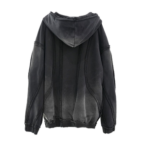 Sudaderas con capucha para hombre, jersey liso de manga larga de retazos con serigrafía lavada de algodón, Sudadera con capucha de diseñador desgastada - Product Image 2