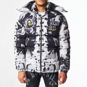 Chaqueta acolchada de invierno personalizable unisex con capucha de cuello alto con estampado de sublimación 3D acolchado con cierre de cremallera ligero - Product Image 1