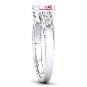 Anillo de Oro Sólido de 14K con Moissanita Certificada GRA, Corte Esmeralda, 0.75CT, Morganita, Joyería para Mujer, Precio al por Mayor REYES - Product Image 3