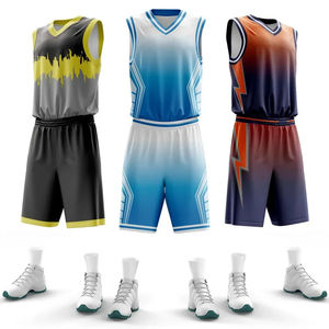 Maillot de basketball unisexe personnalisé, imprimé numériquement, réversible, uniforme professionnel, style rétro, respirant, antibactérien, manches courtes - Product Image 1