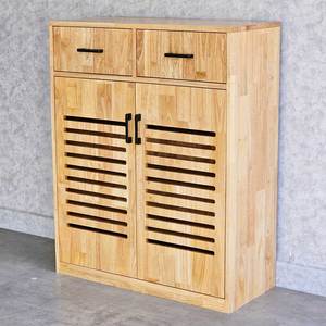 80x35x100cm Minimalist 2-Door Shoe Cabinet Rubber Wood KG68073 Living Room Furniture - Product Image 2