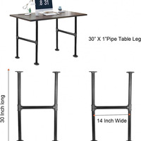 Pieds de table industriels en tuyaux, robustes, vintage, en métal, pour bureau, maison, salle à manger, bricolage