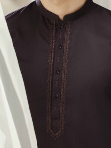 Salwar Kameez élégant pour hommes pakistanais, tenue traditionnelle ethnique musulmane décontractée pour mariage, Eid et Jumma - Product Image 3