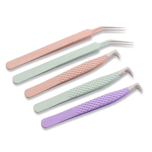 Pinzas de Acero Inoxidable de Alta Precisión para Extensión de Pestañas, Herramienta Especial para Maquilladores con Espejo para Verificar las Pestañas - Product Image 2