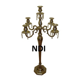 Portavelas de Metal de tamaño personalizado de alta calidad estándar, portavelas decorativo hecho a mano de 5 brazos para uso en Mesa - Product Image 1