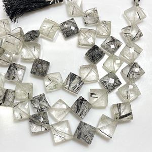 Rutile noir facettes cerf-volant forme Briolette perles naturel rutile fantaisie forme perles en gros pour la fabrication de bijoux - Product Image 3