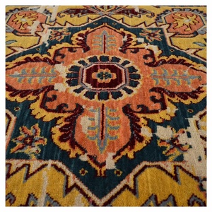 Handmade Bungalow Rose high Oriental Orange/Pink/Blue Area Rug Commercial embroidered Bedroom Knotted Persian for living room - Product Image 3