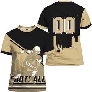 Nuevo conjunto deportivo para hombre transpirable nombre personalizado Fans uniforme Kit fútbol americano gráfico camiseta con mangas cortas - Product Image 3