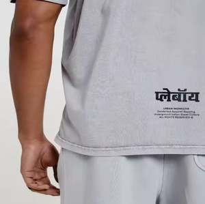 เสื้อยืดคอกลมผ้าคอตตอนสำหรับออกกำลังกายของผู้ชายระบายอากาศได้ดีสีพื้นทรงหลวมไซส์ใหญ่พิเศษและแบบรัดรูป - Product Image 6