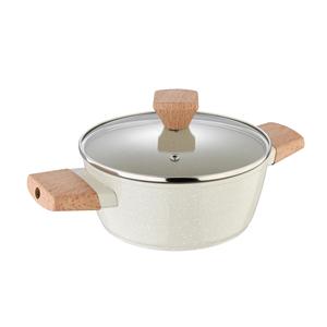 Pentola Bergner NATURALLY da 20 cm di diametro, 2,4 litri con coperchio in alluminio forgiato bianco - Product Image 1