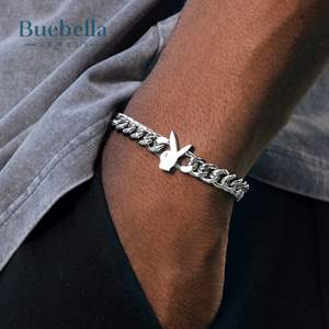 8mm 925 Sterling Silver Bunny Heads Bracelet cubain pour hommes Fine Hip Hop Style Moissanite Bijoux - Product Image 1