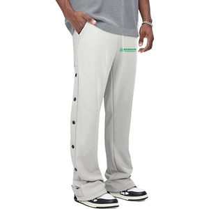 High Quality Men's Casual Flared Pants Mid Waist Breathable Canvas <b>Stretch</b> Fabric Anti-Wrinkle Quick Dry Fleece Lining Unisex - Product Image 1