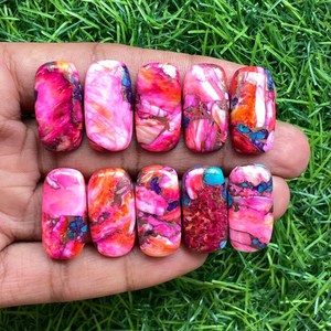 พลอยสีชมพูทองแดงเทอร์ควอยซ์ทรงรีทรงหลวมสำหรับทำสร้อยข้อมือจี้แหวน - Product Image 2