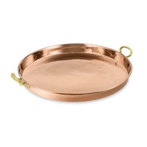 Bandeja de Metal para servir el desayuno de uso multiusos, bandeja para servir con acabado dorado, bandeja decorativa hecha a mano de calidad sostenible - Product Image 4