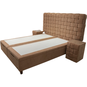 Base de Almacenamiento Tapizada de Lujo Laurel, Patas de Madera Elegantes, Cabecera Acolchada Moderna, Base de Plataforma para Proyectos de Alta Gama - Product Image 2