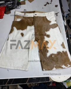Pantalones cortos de piel de vaca de alta calidad personalizados, vestido de piel auténtica, venta de uso fazmax - Product Image 4