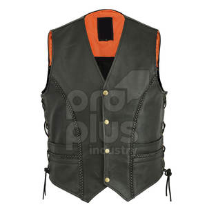 Chaleco de Cuero Casual para Hombre, Transpirable, Ecológico, de Secado Rápido, Estilo Motero Moderno, Ajuste Cómodo para Viajes, Uso Diario - Product Image 1