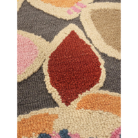 Hochwertiger Handgetufteter Woll-/Seidenteppich mit Modernem Mehrfarbigem Blumenmuster, Mittelhohem Flor, Luxuriös, Rutschfest, Gepolstert und Antimikrobiell