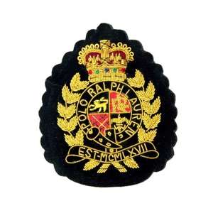 OEM Luxury Fabric Mini Custom Size Tactical Crest Sword Sleeve <b>Badge</b> White Gold Bullion Wire Embroidered Hand <b>Sew</b>-On Uniform - Product Image 6