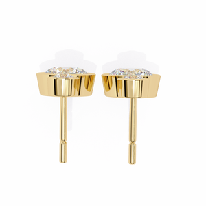 Pendientes de Diamantes Cultivados en Laboratorio con Corte Brillante Redondo Clásico para Mujer en Oro de 18K - Product Image 3