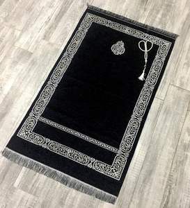 Tapis de prière en soie turque de qualité supérieure, style ottoman, design complexe, tissu doux, confortable, tapis de prière quotidien - Product Image 4