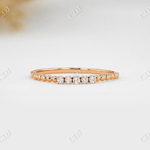 High Quality 14k Solid <b>Gold</b> Thin Beaded Natural Diamond Wedding Band Professional Manufacturing IGI Certified Natural Diamond - Product Image 3