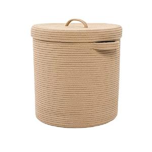 Panier de rangement en rotin et jute avec panier de rangement de vêtements de forme ronde de qualité exclusive pour la maison et la lessive - Product Image 6