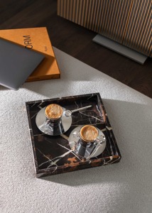 Ensemble de plateaux en marbre de 3 pièces dans une finition design élégante, parfait pour l'organisation de la décoration de la vanité et de l'affichage de table élégant - Product Image 6