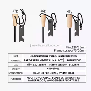 Équipement d'urgence de camping Ferrocerium Ferro Rods Flint Survival Striker Magnesium <span class=keywords><strong>Firestarter</strong></span> Friction Fire Starter Tool - Product Image 3