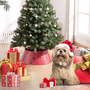 Collier rouge décoratif moderne de luxe d'arbre de Noël de Rose pour la décoration de Noël - Product Image 3