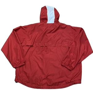 Chaqueta Cortavientos Vintage Roja y Blanca con Capucha, Chaqueta Cortavientos Deportiva de Nailon con Cremallera Completa para Hombre - Product Image 2