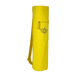 Sac de tapis de yoga portable à cordon de serrage personnalisable en coton bordeaux de meilleure qualité avec broderie Chakra Nouvelle collection - Product Image 3