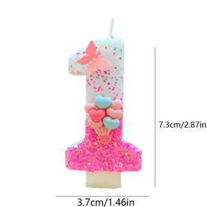 Glitter Number Birthday <b>Candle</b> Paraffin Wax Cake Decoration Unscented Single Wick Party Cake <b>Candle</b> - Product Image 6